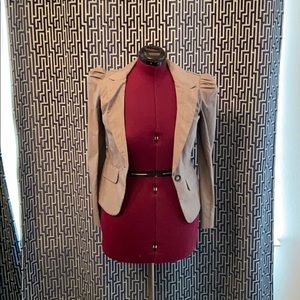 BCX Suiting Fabric Blazer Pleated Sleeves